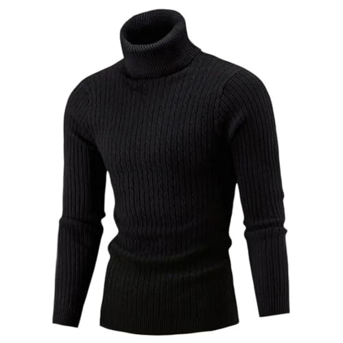 Men's Autumn Winter Turtleneck Sweater Warm Slim Fit Casual Knitting Pullovers2