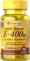 Natural Vitamina E 400 UI d-Alpha Tocopherol 100 Rapid Release Softgels