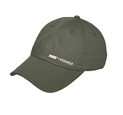 PUMA WORK WEAR Gorra de béisbol unisex con visera y logotipo - Tamaño ajustable, verde oliva, Talla única Cover
