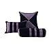 Chezmoi Collection Nobility 7-Piece Faux Silk Comforter Set California King - Luxury Violet Black Flocked Velvet Floral All Season Bedding Comforter Set