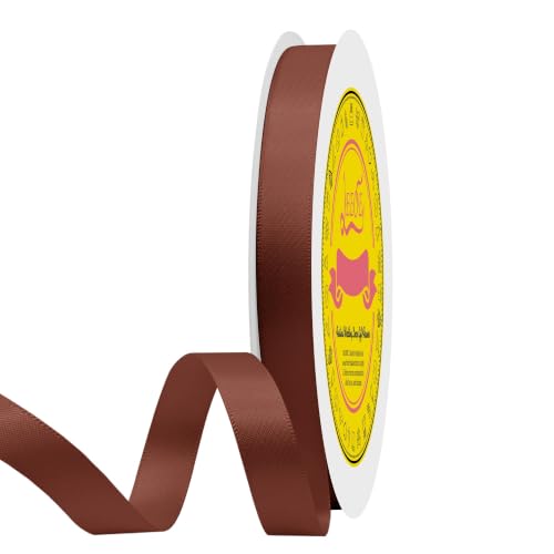 Image of Double Face Rust Satin Ribbon 1 /2 inch X 50 Yards Polyester Rust Ribbon for Gift Wrapping Very Suitable for Weddings Party Invitation Decorations and More