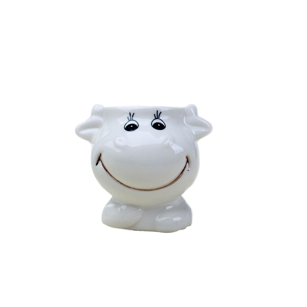 GELASIGE Flower Pots Cow ceramic flower pot, creative home decoration ornaments, succulent flower pots Outdoor Flower Pots