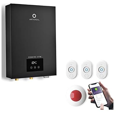 Airthereal Bundle | 18kW Electric Tankless Water Heater and Water Leak Detectors 3-Pack with WiFi Gateway, Water Alarm Sensor with 4-Level Adjustable Alarm, Leak and Drip Alert with App Alerts