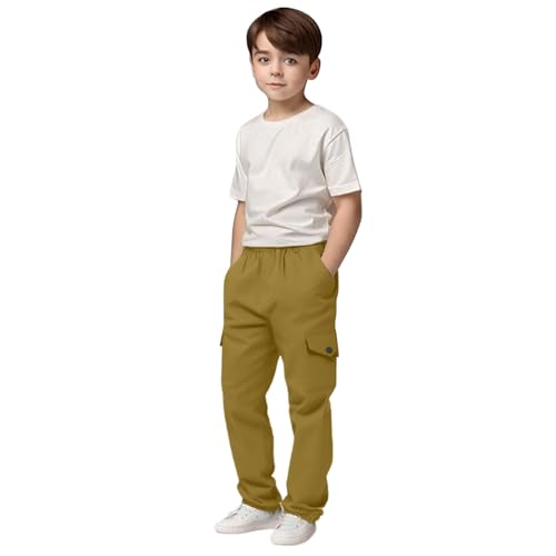 Boys Cargo Pants Casual Joggers Elastic Waist Trousers Drawstring Pants Hiking Tactical Pant Kids Tapered Sweatpants2