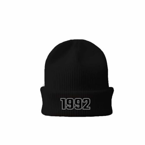 Bonnet 1992 Year Cuffed Beanie noir à revers pour un style rétro quotidien