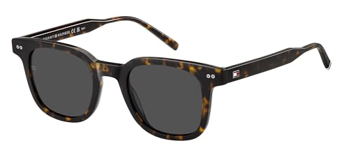 TOMMY HILFIGER Men's Casual. Rectangular Sunglasses, Havana, 48/22/150