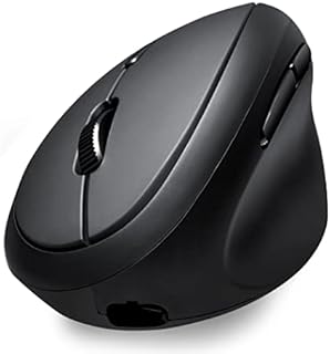 Perixx PERIMICE-819B Bluetooth Portable Vertical Mouse - Wireless 3-in-1 Multi-Device Spec - Silent-Click - Portable Compact Size - Black - Right Handed
