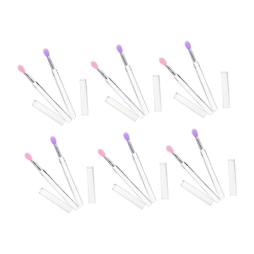 BELLIFFY Silicone Lip Mask Brush Set 6pcs Makeup Brushes for Lip Mask Eyeshadow Lipstick Applicator Gentle on Skin