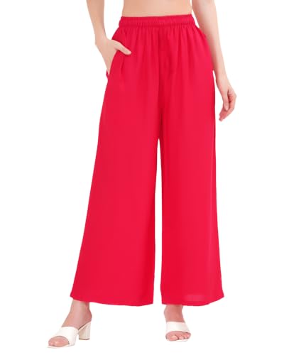 Image of Buy That Trendz Palazzo Pants for Women Cotton Rayon Elasticated Casual Regular Fit M to 6XL