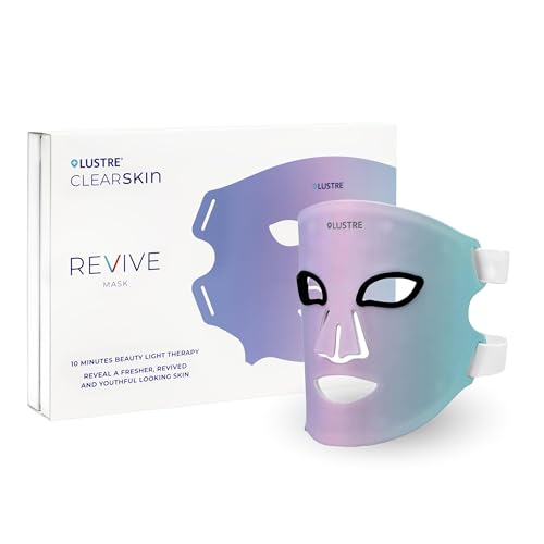 LUSTRE® Revive Anti-Ageing LED Face Mask for Clearer, Brighter, Radiant Skin | Red & Blue Light Therapy Device | 10-Min At-Home Skincare Upgrade