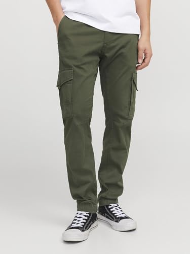 Jack & Jones Men's Paul Flame AKM 542 Cargo Pants Green in Size 34W 32L4