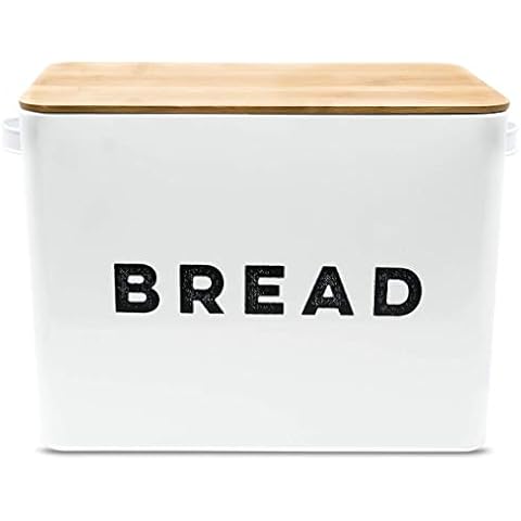 Panera vertical grande con tapa de tabla de cortar de bambú ecológica Cover