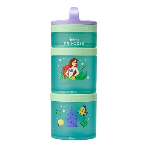 Whiskware Containers for Toddlers and Kids 3 Stackable Snack Cups for School and Travel, 1/3 cup+1 cup+1 cup, Ariel