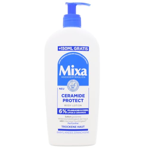 Mixa Ceramide Protect Pflege Set: 3er Pack | Feuchtigkeitsspendende Bodylotion (3x250ml) |Mit Glycerin, Squalan & Ceramide | Für sehr trockene & beanspruchte Haut | Intensive Feuchtigkeit