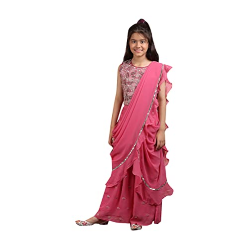 Georgette indienne fille K22 1117 | Matière noble et finitions fantaisie premium
