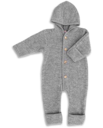 Engel Baby-Overall mit Kapuze, Holzknöpfen und Umschlag