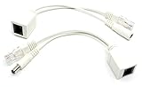 Passive PoE Injector Splitter kit RJ45 Ethernet connectors and power over 5.5 mm x 2.1 mm DC Connectors
