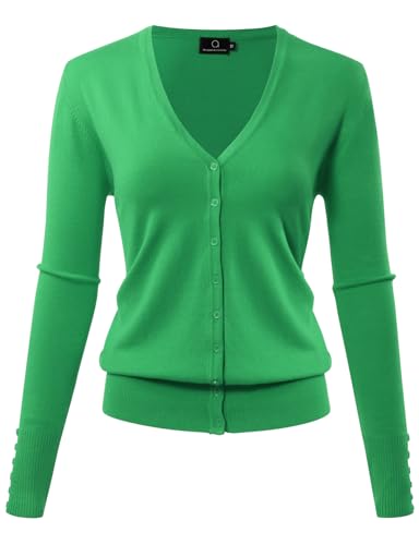 Image of Allsense Women's Long-Sleeve V-Neck Cardigan Sweater | Button Down, Lightweight Soft Knit