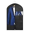 43″ Black Garment Bags for Hanging Clothes Storage and Men Travel with Car, Hanging Suit bag Cover with Zipper, Clear Window and Name Tag for Shirt, Jacket, Suit, Coat (1)