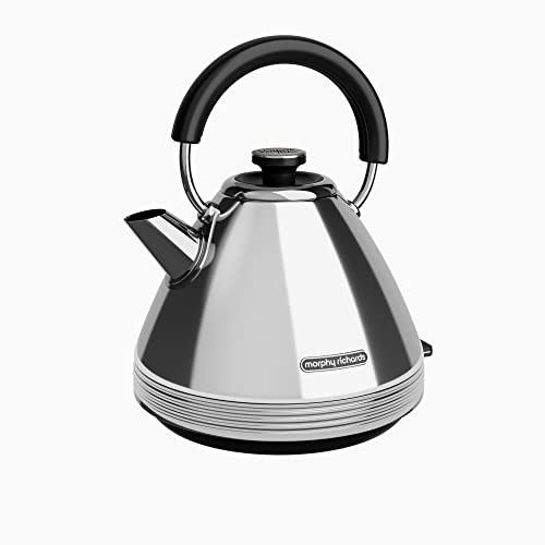 Morphy Richards 100330 Electric Kettle with a Capacity of 1.5 l and a Power of 2200 W Venture Retro Pyramid-chrome-100330, Stainless Steel