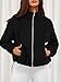 PRETTYGARDEN Womens 2025 Winter Fleece Sherpa Jacket Trendy Long Sleeve Zip Up Cropped Warm Coat Fall Fashion Workout Clothes (Black,Medium)