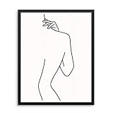 Abstract Woman's Body Shape Wall Decor Art Print Poster - Female One Line Silhouette -UNFRAMED- Modern Minimalist Fashion Artwork for Bedroom Living Room Bathroom Home Office (11
