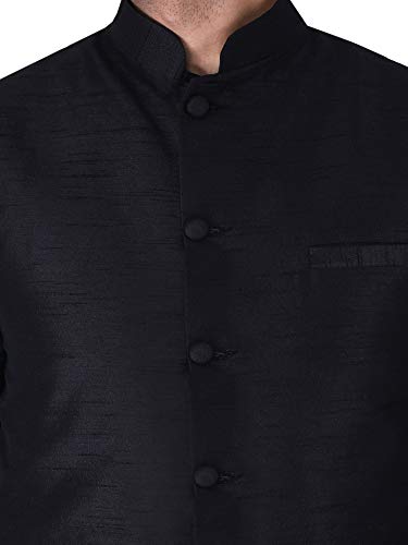 Image of Sadree Silk Men's Kurta Pajama Waistcoat or Nehru Jacket Set