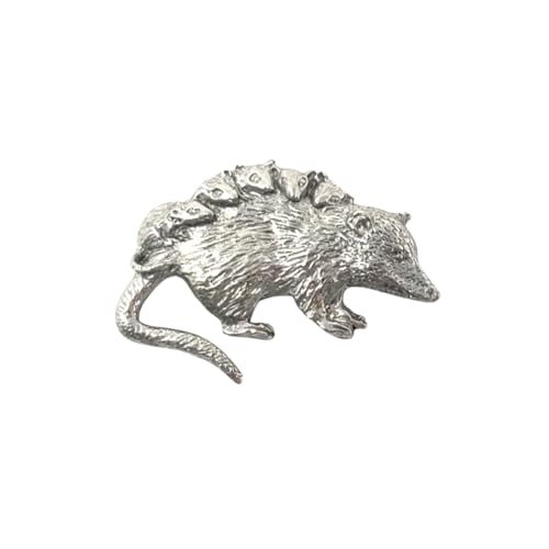 Opossum Pewter Lapel Pin Brooch - USA Made - Hand Crafted