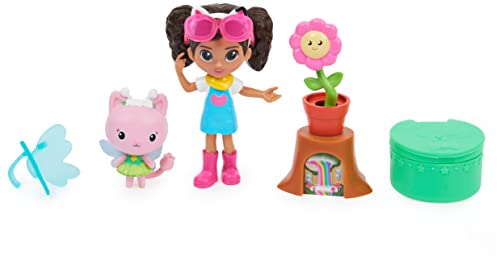 LA CASA DE MUÑECAS DE Gabby - Fiesta EN EL JARDÍN - Jardin Flower-rific de La Casa de Muñecas de Gabby con 2 Figuras, 2 Accesorios, 1 Caja Sorpresa y un Mueble - 6062026 - Juguetes Niños 3 años +