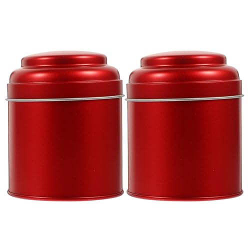 ZFIHAV Latas De Té 2 tarros herméticos redondos de metal for hojas sueltas, café, azúcar, cocina, hogar, minicontenedor almacenamiento Para Té Suelto Y Café