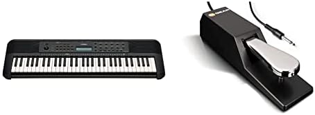 Yamaha PSR-E273 Portable Keyboard - for beginners, with 61 keys, a variety of instrument voices and SFX kit, Black
