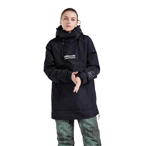 Bluemagic SkiJacken Skianzüge Schneeanzüge für Damen, Outdoorjacke Softshelljacken Outdoor Funktionsjacke, Winddicht Warm und Atmungsaktiv(Schwarz,XL)