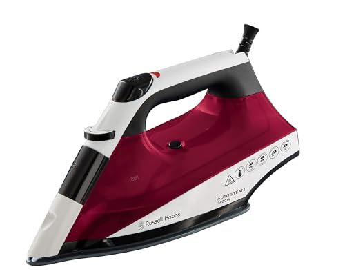 Russell Hobbs Auto Steam Technology Iron, Non-Stick Soleplate with Even steam, 320ml Water Tank, 45g Continuous steam, 130g Shot of steam, Anti-drip & Anti-Calc Function, 2m Cord, 2400W, 22520