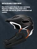 Full Face MTB Helmet with Detachable Chin Guard - Adjustable Bike Helmet for Cycling, Skateboarding, Climbing, Mountain Road Bike, BMX - 56cm-62cm- Black - Image 8