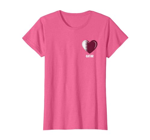 Qatar Flag Shirt | Qatari T-Shirt, Women, Pink Heather, Medium