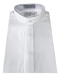 OmegaTux Boy’s Banded Collar(Mandarin Collar) Dress Shirt, Non Pleat White (Large)
