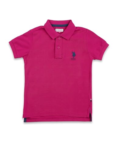 Image of U.S. Polo ASSN. Knitted Boys Polo T-Shirts - Soft Cotton Fabric, Ribbed Polo Collar, Regular Fit T Shirt for Kids