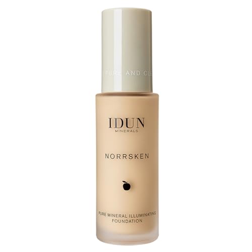 IDUN Minerals Liquid Norrsken Foundation - Silky Smooth Coverage - Luminous, Dewy Finish for Dry and Dull Skin - Water Resistant and Vegan Makeup - 206 Freja - Warm Light - 1.01 oz