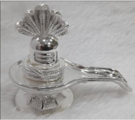 Statue Shivling en argent véritable 925 sculpture religion hindoue 45g