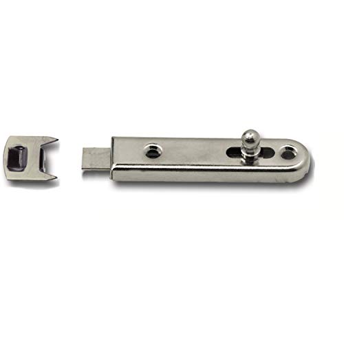 Preisvergleich Produktbild SECOTEC Möbelriegel gerade mit Knopfschieber / 16x70 mm / inkl. Schließblech / Stahl vernickelt / 2 Stück
