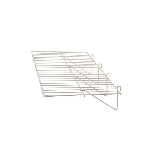 Econoco - Grid Panel Display Shelf - Clothing Display Rack Grid, Heavy Duty Shelves, 12"D x 23-1/2"W Straight Shelf for Grid Panel, White Finish, Wire, (Box of 6) #1