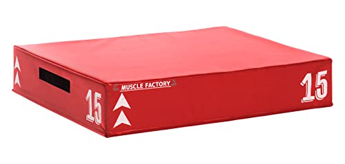 MUSCLE FACTORY ジョイント式 プライオボックス ソフト ジャンプボックス プライオメトリクス ボックス ステップ台 エクササイズ 体幹 トレーニング 単品 70*80*15cm (レッド)