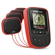 Sport-ELEC Multisport Pro - Electrostimulateur Musculaire Complet Multiprogramme, Rouge, 130x70x20 mm