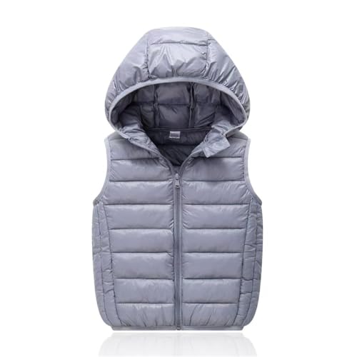 Hooded Puffer Vest for Boys Girls Winter Warm Sleeveless Zip Up Lightweight Coat Kids Puffy Weighted Solid Down Jacket2