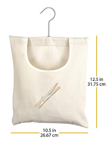 Image of Whitmor Canvas Clothespin Bag Hanging Storage Organizer,(Pack of 12)