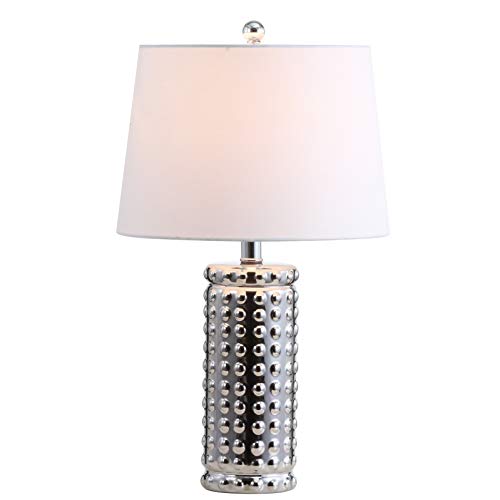 Lámpara de mesa de noche moderna industrial cromada 23 pulg set 2