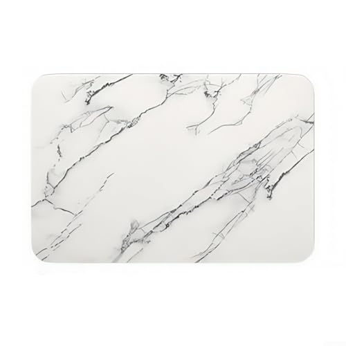 Piedra de diatomita PU baño piso Mat antideslizante secado rápido absorbente baño alfombra 60x40CM (blanco)