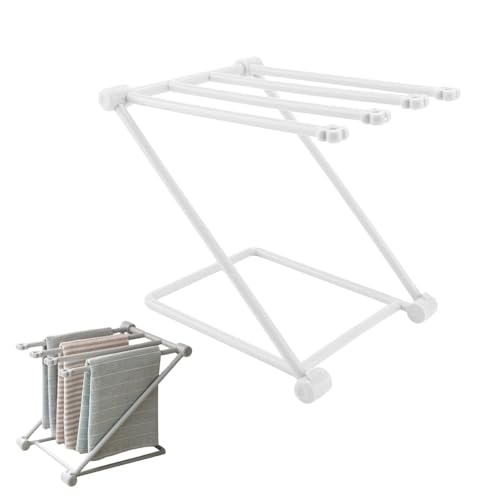 Hapivida Rejilla para Secar Paños, Encimera de Cocina para El Hogar, Estante para Secar Paños, Tipo Z, Soporte Plegable para Paños de Cocina de 3 Brazos, Toallero(Gris)