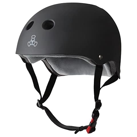 Triple 8 Sweat Saver Cert Helmet, Rubber Black Cover