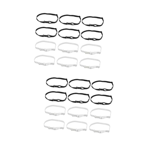 Veemoon 2sets Stylish Bow Tie Straps Elastic Bow Tie Extension Bands Graduation Formal Occasions 20pcs*2